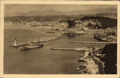 CPA Nice Promenade au Mont Boron Bateau