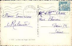 VINTAGE POSTCARD Nice the Bay of the Angels Hotels