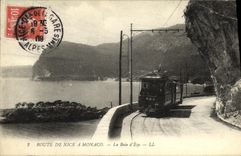 VINTAGE POSTCARD Route of Nice has Monaco the Bay D Eze Trai3