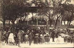 VINTAGE POSTCARD Nice the Garden Albert 1st During a Concert