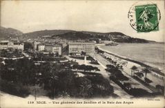 CPA Nice Vue generale des Jardins et la Baie des Anges