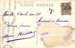 VINTAGE POSTCARD Nice the Pier Walk Effect of waves by heavy weather