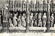 CPA Cathedrale de Chartres Pourtour du Choeur XVl e siecle Le trepassement de Notre Dame Le portement de Notre Dame