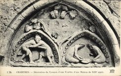 CPA Chartres Decoration du Tympan d une Fenetre d une Maison du Xlll e siecle