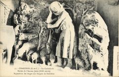 CPA Chartres La Cathedrale Restes de l Ancien Jube Apparition des anges aux bergers de Bethleem