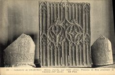 CPA Cathedrale de Chartres Mitres Proche sud Panneau de bois provenant de Chartres