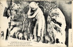 CPA Chartres La Cathedrale Restes de l Ancien Jube Xlll e siecle Apparition des anges aux bergers de Bethleem