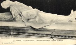 Principe Enrique D Orleans de la tumba de St  Louis de la camara acorazada de Dreux de la POSTAL de la VENDIMIA de Mercie