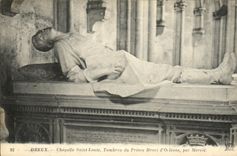 Tumba de St  Louis de la camara acorazada de Dreux de la POSTAL de la VENDIMIA del principe Enrique D Orleans Mercie