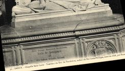 Tumba de Dreux La Chapelle St  Louis de la POSTAL de la VENDIMIA del duque de Penthievre
