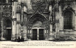 Castillo de la POSTAL de la VENDIMIA de la puerta grande de Dreux de L Saint Pierre de la iglesia