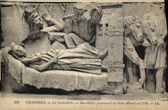 CPA Chartres La Cathedrale Bas Relief Provenant du Jube detruit en 1763