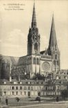 CPA Chartres La Cathedrale Vue Prise Place Chatelet