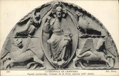 CPA Chartres Cathedrale Facade Occidentale Tympan de la Porte Centrale