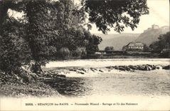 CPA Environs de Besancon les Bains Promenade Micaud Barrage et Ile des Moineaux