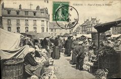 VINTAGE POSTCARD Vernon Places D Armes TOP Market