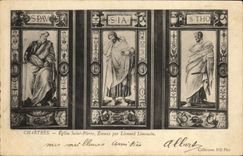 CPA Cathedrale de Chartres Eglise Saint Pierre Emaux Par Leonard Limousin