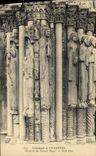 CPA Chartres Cathedrale Pilastres du Portail Royal