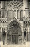 CPA Chartres Le Portail Central de la Cathedrale Cote Sud