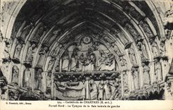 CPA Chartres Cathedrale de Portall Nord Le Tympan de la Baie laterale de gauche 