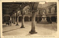 CPA Besancon les Bains Palais et Statue Granvelle