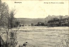 CPA Besancon Barrage de Micaud et la Citadelle