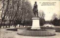 CPA Besancon les Bains Promenade Chanars Statue du General Pajol