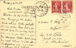 VINTAGE POSTCARD Besancon les Bains Public garden Castan Vestiges D a Romain Theater