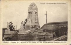 VINTAGE POSTCARD Besancon Monument raised with the Memory of the Residents of Besancon died for France during the Militaria Great War