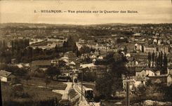CPA Besancon Vue generale sur le Quartier des Bains