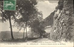 CPA Besancon Route et Chemin de fer de Morteau TRain