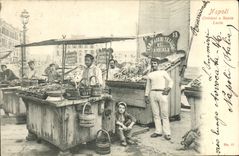 CPA Napoli Ostricai a Santa Lucia Marchand de poissons TOP