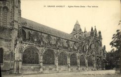 VINTAGE POSTCARD Large Andely Notre Dame Church Seen side