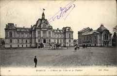 POSTAL Evreux L ayuntamiento y el teatro de la VENDIMIA