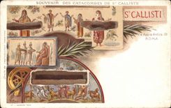 CPA Souvenir des Catacombes de St Calliste Via Appia Antica Roma