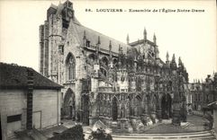 POSTAL Louviers de la VENDIMIA junto de L iglesia de Notre Dame