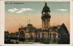 Amndt Rhin Hauptbahnhof de Koln de la POSTAL de la VENDIMIA
