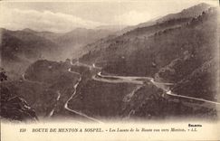 CPA Route de Menton A Sospel Les Lacets de la Route Vus Vers Menton 