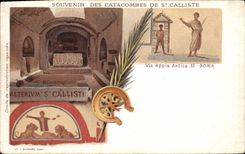 CPA Souvenir Des Catacombes De St Calliste Roma