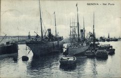 Barcos de Genova Nel Oporto de la POSTAL de la VENDIMIA