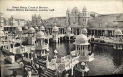 CPA Swan Boats Court of Honour Franco British Exhibition London 1908