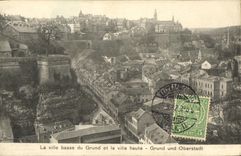 VINTAGE POSTCARD the Low City of Grund and the High City Large Und Oberstadt
