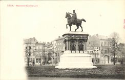 VINTAGE POSTCARD Liege Charlemagne Monument