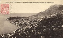 CPA Monte Carlo Vue Generale Prise de la Route de la Corniche
