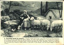 CPA Bernadette Garde Les Moutons Comme Autrefois Jeanne D Arc Lourdes