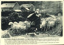 CPA Bernadette Premier Miracle de Bernadette La Separation des Eaux Lourdes