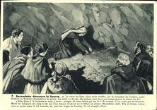 CPA Bernadette decouvre la Source Le Mere de Dieu Lourdes