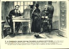 CPA Bernadette Le Commlisaire Jacomet Interrege Bernadette en Presence de M Estrade Lourdes