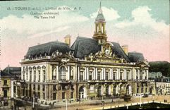 VINTAGE POSTCARD Tours L Town hall