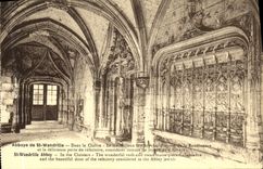 VINTAGE POSTCARD Abbey of St Wandrille In the Cloister